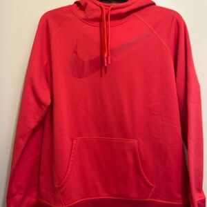 Like New Women’s Nike Therma Fit Dark Coral &  Red Hoodie, Sz XL